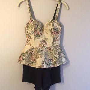 ASOS Petite Peplum Short Corset Onesie